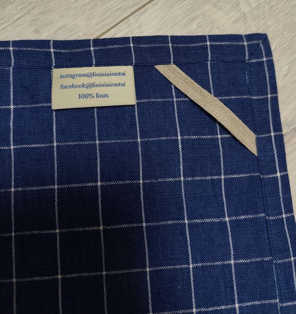 Lininis rankšluostis mėlynas
