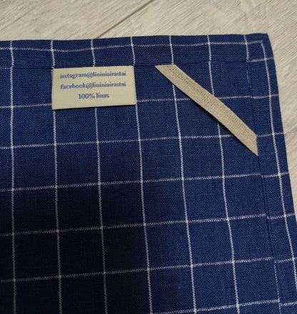 Lininis rankšluostis mėlynas